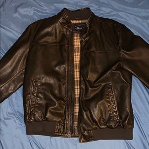 Dark brown real leather jacket